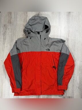 The North Face Red and Gray Hooded Ski Jacket